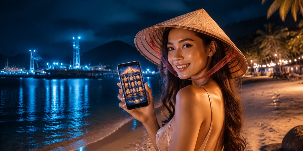 Người dùng chơi game trực tuyến với nón lá tại Côn Đảo